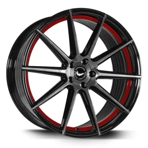 Kracherpreis Barracuda Project Two Alufelge 9x21 ET40 5x114,3 Higloss-Black brushed Surface/undercut Colour trim rot