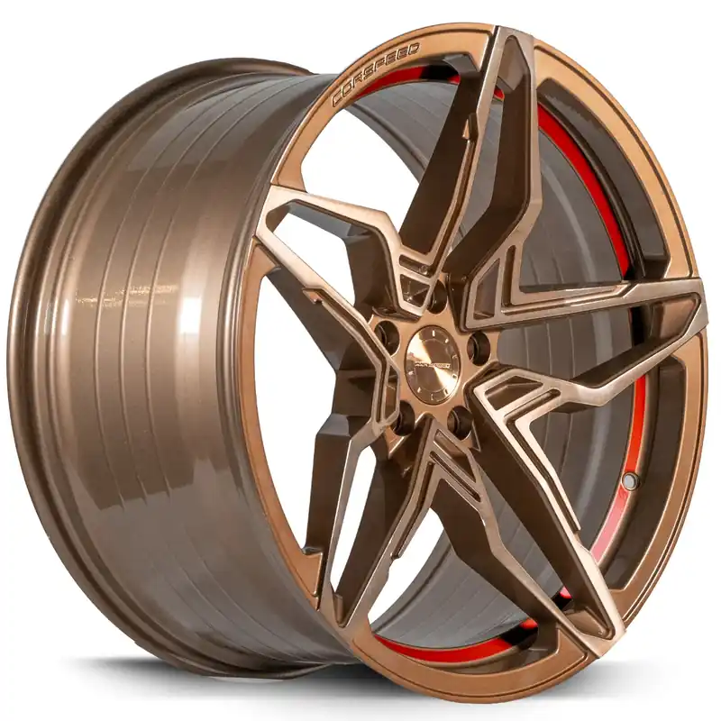 Highlight Corspeed Kharma Alufelge 9x20 ET40 5x114,3 Higloss-Bronze brushed Surface undercut Trimline red